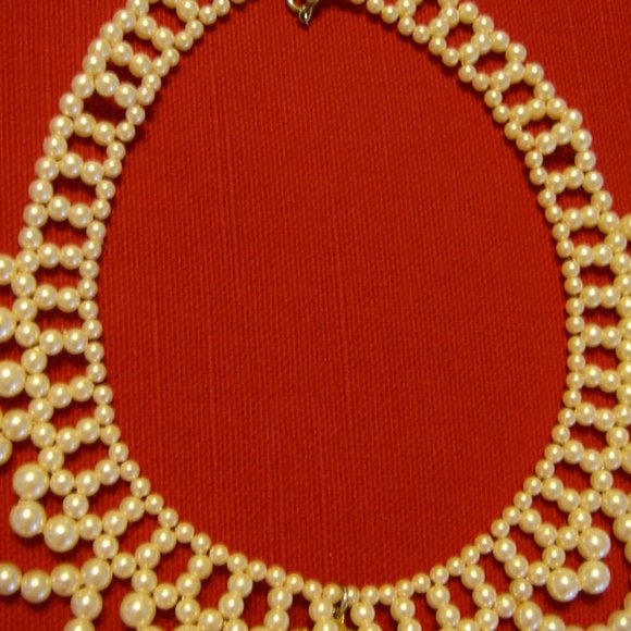Statement Micro Pearl Beads Collar Choker Bib Necklace - Picture 9 of 9